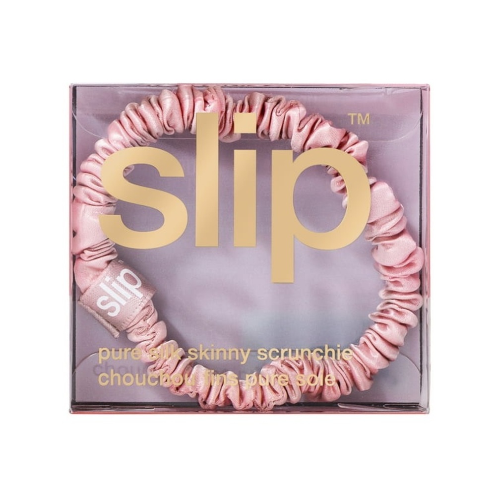 SLIPSILK SKINNY SCRUNCHIES BUNDLE/1 ea. Pink,Black+RoseGold 100% PURE SILK NIB! - Picture 3 of 5